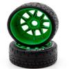 Power Hobbies Powerhobby 1/8 GT Beast Belted Mounted Tires Soft 17mm Wheels (4) Arrma Infraction/Limitless/HoBao/GRP (Green) view 3