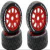 Power Hobbies Powerhobby 1/8 GT Phantom Belted Mounted Tires Soft 17mm Wheels (4) Arrma Infraction/Limitless/HoBao/GRP (Red) view 1