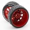 Power Hobbies Powerhobby 1/8 GT Phantom Belted Mounted Tires Medium 17mm Wheels (4) Arrma Infraction/Limitless/HoBao/GRP (Red) view 3
