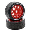 Power Hobbies 1/8 GT Beast Belted Mounted Tires Soft 17mm Wheels (4) Arrma Infraction/Limitless/HoBao/GRP (Red) view 2