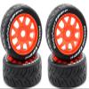 Power Hobbies 1/8 GT Phantom Belted Mounted Tires Soft 17mm Wheels (4) Arrma Infraction/Limitless/HoBao/GRP (Orange) view 1