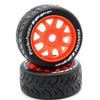 Power Hobbies 1/8 GT Phantom Belted Mounted Tires Soft 17mm Wheels (4) Arrma Infraction/Limitless/HoBao/GRP (Orange) view 2
