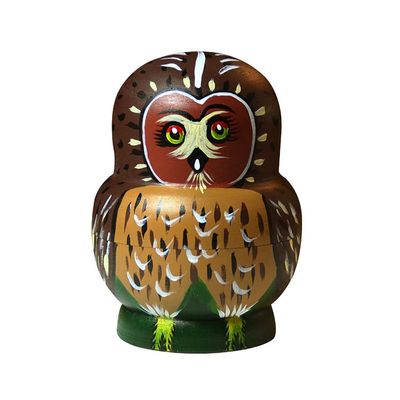 Nesting Dolls Russian Nesting Dolls Wooden Matryoshka 10 Piece Brown Owl Matryoshka Dolls Children Handmade Toys Birthday Gift Decoration Matryoshka Dolls (Color : A)