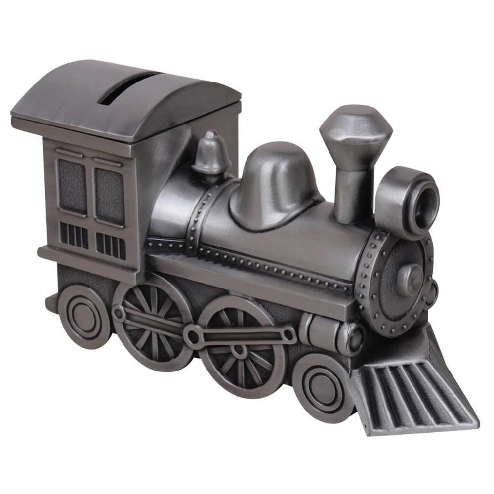 YKHB Piggy Bank Metal Train Coin Bank Retro Creative Money Bank Home Decoration Gifts for Birthday Christmas Baby Shower