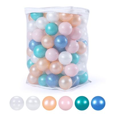 Heopeis Ball Pit Balls Pack of 100 - New 6 Pearl Colors Phthalate Free BPA Free Crush Proof Plastic Balls for Toddlers 1-5 Play Balls for Babies Ball Pit Ball Pool.