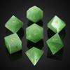 UDIXI Natural Gemstone DND Dice Set, 7PCS Handmade Crystal Stone Dice Set D&D for Dungeons and Dragons Role Playing Game and Tabletop Games (Green Cat's Eye) view 1