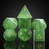 UDIXI Natural Gemstone DND Dice Set, 7PCS Handmade Crystal Stone Dice Set D&D for Dungeons and Dragons Role Playing Game and Tabletop Games (Green Cat's Eye) view 2