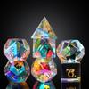 UDIXI Prism Glass RPG Dice Set 7PCS Rainbow Glass DND Dice Set with Gift Box for D&D Tabletop Games view 2