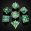 UDIXI Natural Gemstone Dice Set 7PCS Green Fluorite Crystal Stone DND Dice with Gift Case for Role Playing Games and Other Tabletop Games view 1