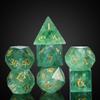 UDIXI Natural Gemstone Dice Set 7PCS Green Fluorite Crystal Stone DND Dice with Gift Case for Role Playing Games and Other Tabletop Games view 2