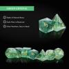 UDIXI Natural Gemstone Dice Set 7PCS Green Fluorite Crystal Stone DND Dice with Gift Case for Role Playing Games and Other Tabletop Games view 3