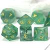 UDIXI Natural Gemstone Dice Set 7PCS Green Fluorite Crystal Stone DND Dice with Gift Case for Role Playing Games and Other Tabletop Games view 4