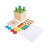 Adena Montessori 3 in 1 Wooden Montessori Play Kit Baby Toys,Includes Matchstick Color Drop Game,Carrot Harvest Game and Coin Box,Learning Toy for Kid 1,2,3 Year Old,Girl Boy Gift for Baby 6-12 Month view 1