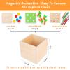 Adena Montessori 3 in 1 Wooden Montessori Play Kit Baby Toys,Includes Matchstick Color Drop Game,Carrot Harvest Game and Coin Box,Learning Toy for Kid 1,2,3 Year Old,Girl Boy Gift for Baby 6-12 Month view 4
