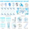 Chengu 194 Pcs Elephant Baby Shower Party Supplies - Blue It's a Boy Backdrop Banner, Tablecloth, Tableware & Balloons Party Decorations for Baby Showers Gender Reveal(Boy Style) view 2