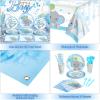 Chengu 194 Pcs Elephant Baby Shower Party Supplies - Blue It's a Boy Backdrop Banner, Tablecloth, Tableware & Balloons Party Decorations for Baby Showers Gender Reveal(Boy Style) view 4