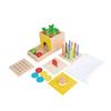 Adena Montessori 5 in 1 Wooden Montessori Play Kit Baby Toys,Object Permanence Box,Matchstick Color Drop,Cotton Swab Drop Game,Carrot Harvest and Coin Box for Kid 1 Year Old,Gift for Baby 6-12 Month view 1