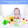 Adena Montessori 5 in 1 Wooden Montessori Play Kit Baby Toys,Object Permanence Box,Matchstick Color Drop,Cotton Swab Drop Game,Carrot Harvest and Coin Box for Kid 1 Year Old,Gift for Baby 6-12 Month view 3