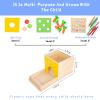Adena Montessori 5 in 1 Wooden Montessori Play Kit Baby Toys,Object Permanence Box,Matchstick Color Drop,Cotton Swab Drop Game,Carrot Harvest and Coin Box for Kid 1 Year Old,Gift for Baby 6-12 Month view 4
