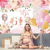 Baby Shower Decorations for Girl,Floral Theme Girl Baby Shower Balloons,It Is A Girl Backdrop Sign for Gender Reveal Party Supplies view 4