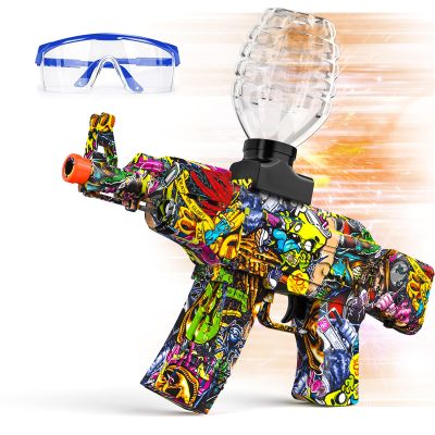Anstoy Splat Gun Electric with Gel Ball Blaster AEG AKM-47 Splatter Ball Blaster for Outdoor Activities-Fighting Shooting Team Game Ages 14+(Halloween)