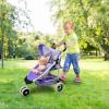 Doll Stroller Toy Anivia Realistic Twin Dolls Pram, Doll Pushchair with Shopping Basket Heart Design Gifts for Toddlers and Girls Foldable Baby Doll Stroller Toy (DA310pur) view 2