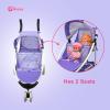 Doll Stroller Toy Anivia Realistic Twin Dolls Pram, Doll Pushchair with Shopping Basket Heart Design Gifts for Toddlers and Girls Foldable Baby Doll Stroller Toy (DA310pur) view 3