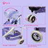 Doll Stroller Toy Anivia Realistic Twin Dolls Pram, Doll Pushchair with Shopping Basket Heart Design Gifts for Toddlers and Girls Foldable Baby Doll Stroller Toy (DA310pur) view 4