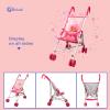 Anivia Baby Doll Collection Doll Stroller Heart Design Gifts for Toddlers and Girls Foldable Doll Stroller view 4