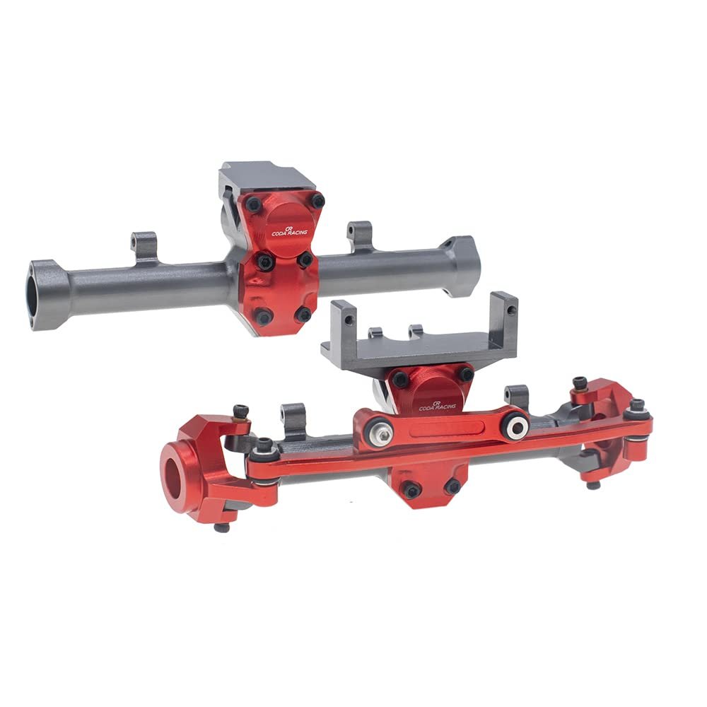 CODA RACING Aluminum Front&Rear Bridge Diff Housing Cover Steering Knuckle Servo Mount for AXIAL 1/24 SCX24 AXI00001 AXI00002 AXI00005 AXI00006 RC Crawler Car