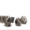 7 Piece Legendary Metal Dice Set - Bronze, Gold, Silver, and Copper Designs with Signature Font (Legendary Silver) view 2