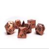 7 Piece Legendary Metal Dice Set - Bronze, Gold, Silver, and Copper Designs with Signature Font (Legendary Copper)