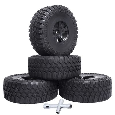 Hobbyfire Height 4.72 inches (120mm) 1/10 Short Course Truck Tires and Wheel Rims 12mm Hex with Foam Inserts for for All Terrain, Set of 4 (Style B)