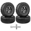 FriHobby High Performance 1/10 Short Course Truck Tires and Wheels Set 12mm Hex for Traxxas Slash 4X4 Redcat Blackout SC Losi Tenacity Baja Rey HPI HSP, Non Preglued (Not Preglued) view 1