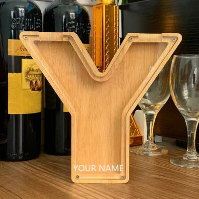 CLPONE 26 Letter Banks Personalized Coin Bank Kids Piggy Bank Laser Custom Name Wood Letter Piggy Banks Toy Bank