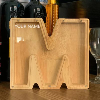 CLPONE 26 Letter Banks Personalized Coin Bank Kids Piggy Bank Laser Custom Name Wood Letter Piggy Banks Toy Bank
