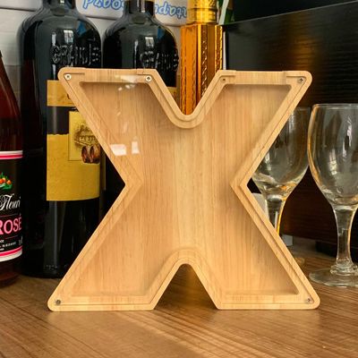 CLPONE 26 Letter Banks Personalized Coin Bank Kids Piggy Bank Laser Custom Name Wood Letter Piggy Banks Toy Bank