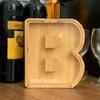 CLPONE 26 Letter Banks Personalized Coin Bank Kids Piggy Bank Laser Custom Name Wood Letter Piggy Banks Toy Bank view 1