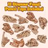 ArtCreativity Dinosaur Fossil Pencil Tops, Set of 12, Dinosaur Party Favors and Classroom Prizes for Kids, Great Back to School Gifts for Boys and Girls, Durable Plastic Dinosaur Pencil Toppers view 3