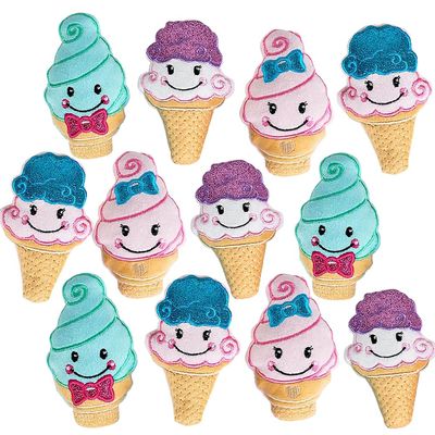 ArtCreativity Plush Ice Cream Cone Toys for Kids, Set of 12, Soft and Cuddly Soft Stuffed Toys, Includes Assorted Colors and Designs, Plush Party Favors for Kids, Cute Ice Cream Theme Decorations