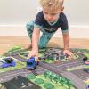 Kidplokio Cityscape Police Themed Respose Map Toy Acivity Felt Playmat, 31 x 27 inch Childrens Rug with 8pc Emergency Vehicles, Toy Cars, BlueTrucks for Boys view 2