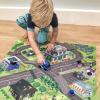 Kidplokio Cityscape Police Themed Respose Map Toy Acivity Felt Playmat, 31 x 27 inch Childrens Rug with 8pc Emergency Vehicles, Toy Cars, BlueTrucks for Boys view 3