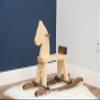 AmishToyBox.com Wooden Rocking Horse Toddler Ride-On Toy (Walnut and Natural) view 4