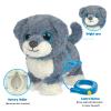 YH YUHUNG Interactive Walking Dog Toy with Leash, Grey Puppy with Blue Ears, Electronic Barking & Tail Wagging Robot Pet, Realistic Stuffed Animal Gift for Kids Boys Girls 3+ (Grey/Blue) view 4