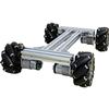 Mecanum Wheel 4wd Metal Robot Car Chassis Control Learning Kit for Arduino Raspberry Pie Microbit with DC Encoder Motor, DIY Steam AGV ROS AI Move Education Platform Robotic Functional Model Silver view 1