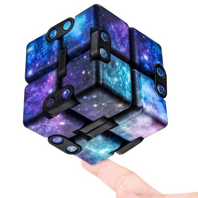 Infinitycube Fidget Toy Stress Relieving Fidgeting Game for Kids and Adults,Cute Pocket-Sized Unique Gadget for Anxiety Relief and Kill Time (Mini Galaxy)