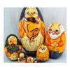 Nesting Dolls Russian Nesting Dolls 10-Piece Matryoshka Egg-Shaped Hand-Painted Wooden Matryoshka Dolls Cute Cartoon Children's Toy Gift Matryoshka Dolls (Color : A) view 3