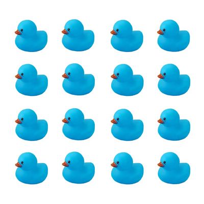 Bath Duck Toys 16 PCS Blue Mini Rubber Ducks Squeak and Float Duckies Baby Shower Toy Party Decoration for Toddlers Boys Girls