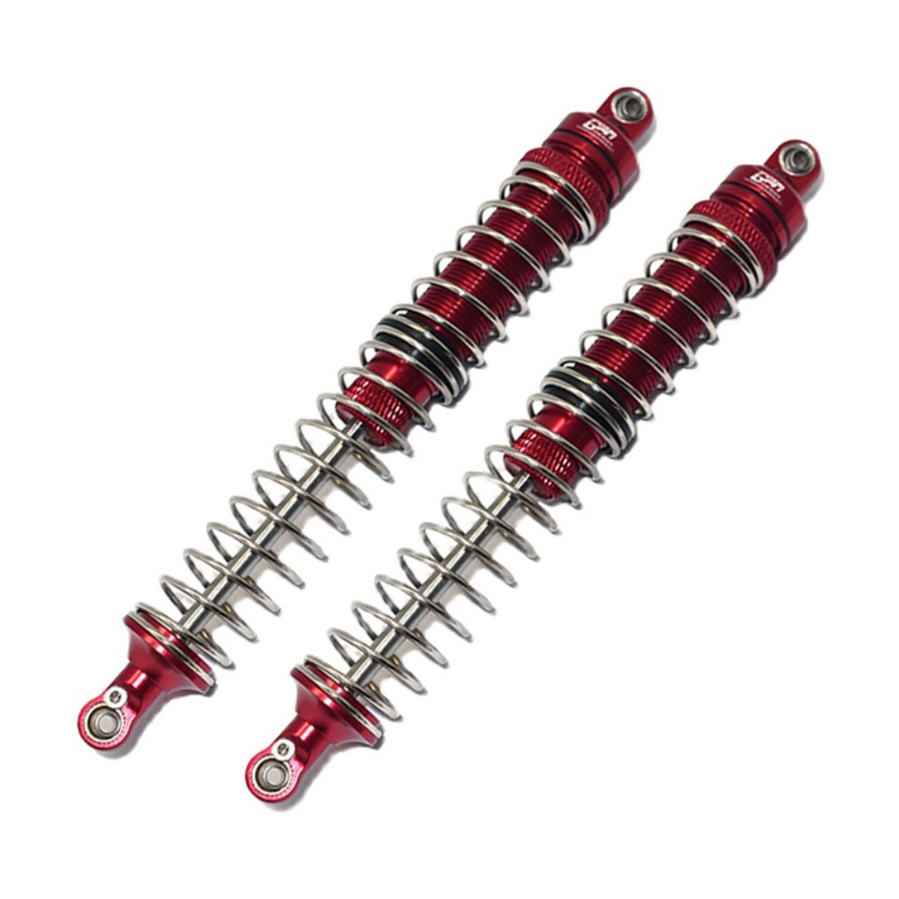 XHSESA Aluminum Alloy External Spring Shock Absorber, Rear Upgrade Kit - for Axial 1/10 RBX10 Ryft 4WD Rock Bouncer (AXI03005) Red