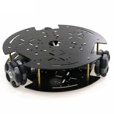 Professional 3WD Smart Robot Car Chassis Kit with 58mm Nylon Omni Wheel & DC Encoder Motors for Arduino Raspberry Pie Microbit, 2-Layer Metal Triangle Panel Robotic Platform DIY Heavy Load Model